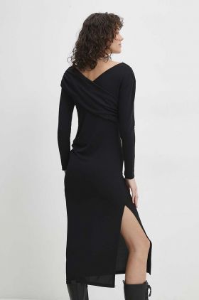 Answear Lab rochie culoarea negru, midi, mulata