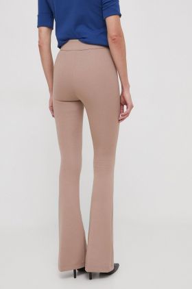 XT Studio pantaloni femei, culoarea bej, evazati, high waist