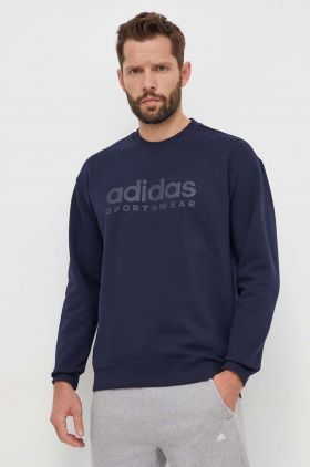 adidas bluză bărbați, culoarea bleumarin, cu imprimeu IW1191