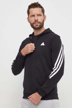 adidas bluză bărbați, culoarea negru, cu glugă, cu imprimeu IR9159