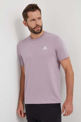 adidas tricou din bumbac bărbați, culoarea roz, uni IS1316