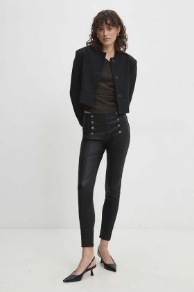 Answear Lab pantaloni femei, culoarea negru, mulata, medium waist