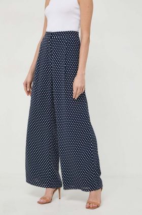 MICHAEL Michael Kors pantaloni femei, culoarea albastru marin, drept, high waist