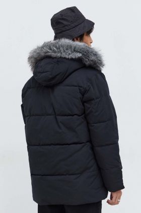 Hollister Co. geaca barbati, culoarea negru, de iarna