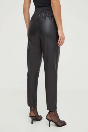 Boss Orange pantaloni BOSS ORANGE femei, culoarea negru, drept, high waist