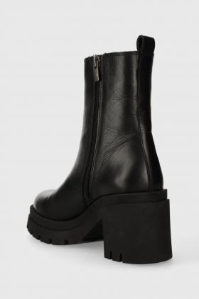Medicine cizme de piele femei, culoarea negru, cu toc drept