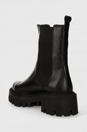 Medicine cizme de piele femei, culoarea negru, cu platforma
