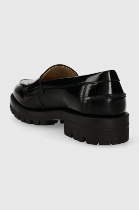 BOSS mocasini de piele Helen femei, culoarea negru, cu platforma, 50513073