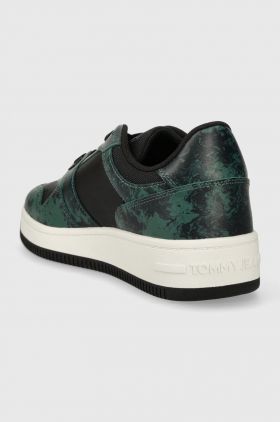 Tommy Jeans sneakers TJM RETRO BASKET PRINT culoarea verde, EM0EM01348