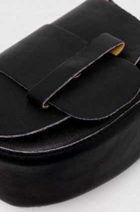 Answear Lab poseta de piele culoarea negru