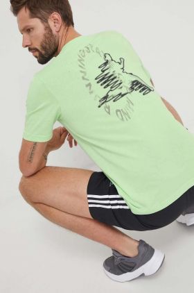 adidas Performance tricou de antrenament Training Essential culoarea verde, cu imprimeu IS0749