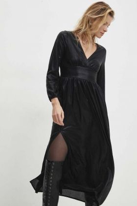 Answear Lab rochie culoarea negru, midi, evazati