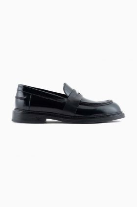 Emporio Armani mocasini de piele barbati, culoarea negru, X4A182 XN944 K001