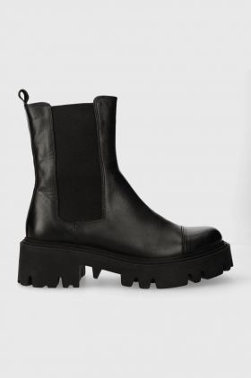 Medicine cizme de piele femei, culoarea negru, cu platforma
