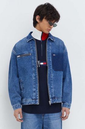 Tommy Jeans geacă de blugi din bumbac culoarea bleumarin, de tranziție DM0DM18027