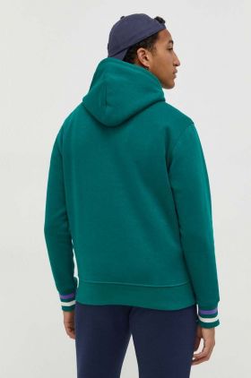 Champion bluza barbati, culoarea verde, cu glugă, cu imprimeu