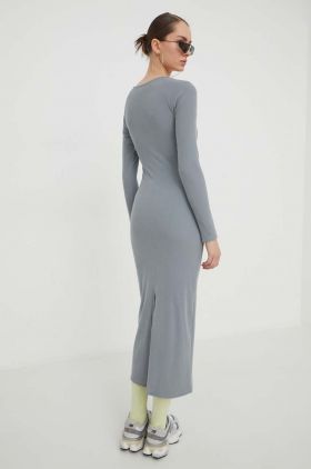 Hollister Co. rochie culoarea gri, midi, mulata