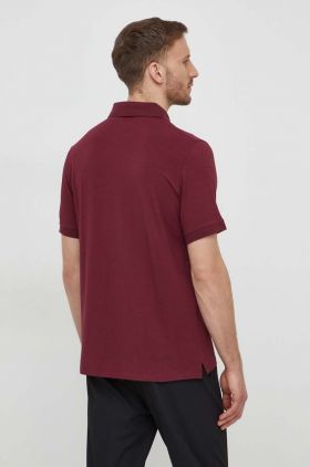 Karl Lagerfeld tricou polo barbati, culoarea bordo, cu imprimeu