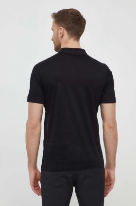 Karl Lagerfeld polo de bumbac culoarea negru, cu imprimeu