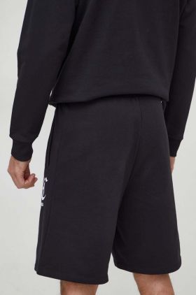 Just Cavalli pantaloni scurti din bumbac culoarea negru