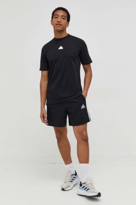 adidas tricou din bumbac bărbați, culoarea negru, cu imprimeu  IN6229