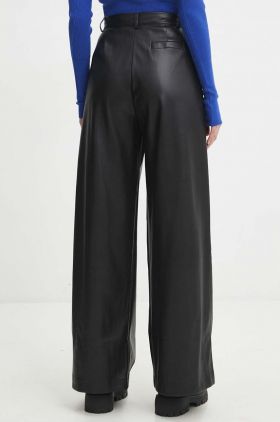 Answear Lab pantaloni femei, culoarea negru, lat, high waist