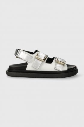 Alohas slapi de piele Harper femei, culoarea argintiu, S00517.25