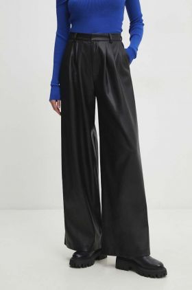 Answear Lab pantaloni femei, culoarea negru, lat, high waist