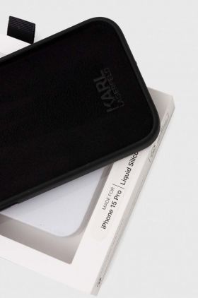 Karl Lagerfeld husă pentru telefon iPhone 15 Pro 6.1'' culoarea negru