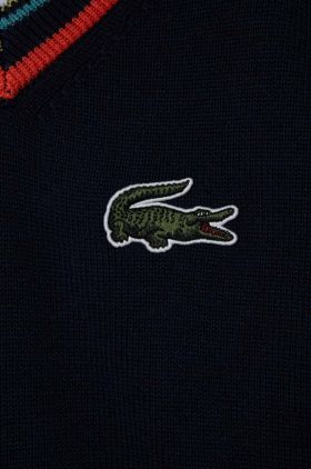 Lacoste pulover pentru copii din amestec de lana culoarea albastru marin, light