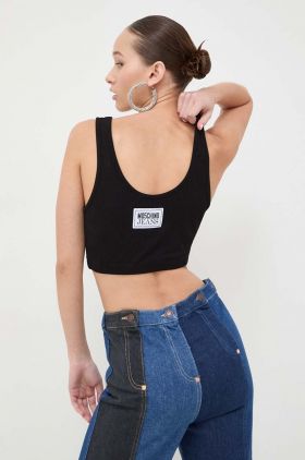 Moschino Jeans top femei, culoarea negru