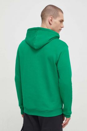 adidas Originals hanorac de bumbac Adicolor Classics Trefoil bărbați, culoarea verde , cu glugă, cu imprimeu IM9403