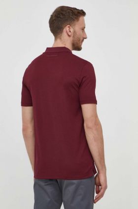 Karl Lagerfeld tricou polo barbati, culoarea bordo, cu imprimeu