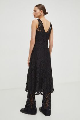 Day Birger et Mikkelsen rochie culoarea negru, midi, drept