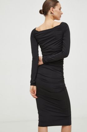 Day Birger et Mikkelsen rochie culoarea negru, mini, mulata