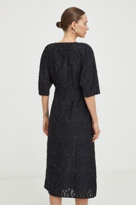 Day Birger et Mikkelsen rochie culoarea negru, midi, evazati