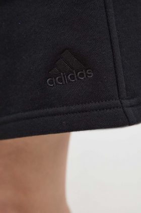 adidas pantaloni scurți femei, culoarea negru, uni, high waist IW1253