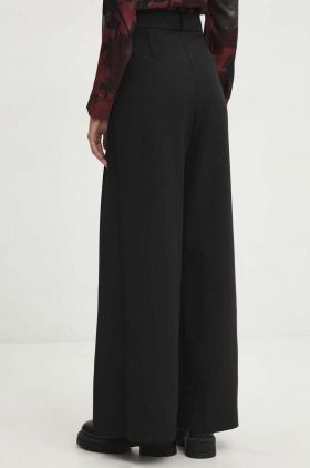 Answear Lab pantaloni femei, culoarea negru, lat, high waist