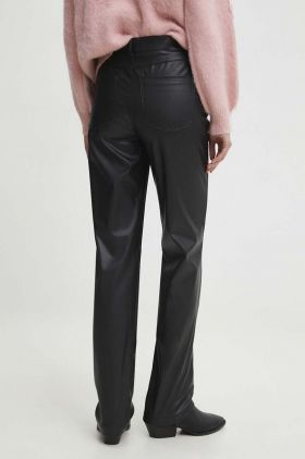 Answear Lab pantaloni femei, culoarea negru, drept, high waist