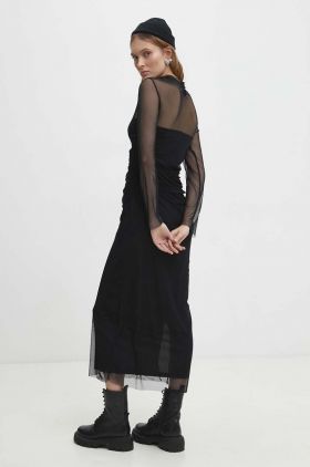 Answear Lab rochie culoarea negru, midi, mulata