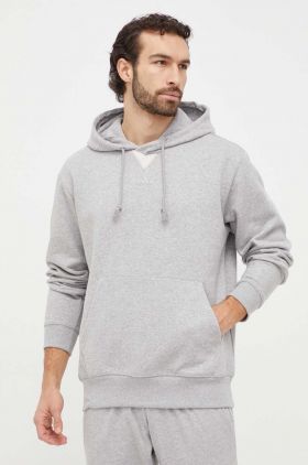 adidas bluză bărbați, culoarea gri, cu glugă, melanj IX3958