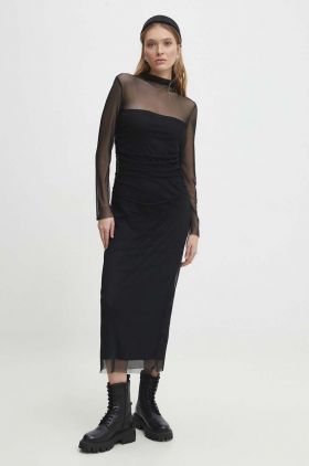 Answear Lab rochie culoarea negru, midi, mulata