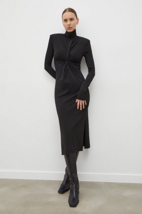 Day Birger et Mikkelsen rochie culoarea negru, midi, mulata