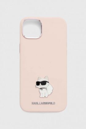 Karl Lagerfeld husă pentru telefon iPhone 15 Plus / 14 Plus 6.7'' culoarea roz