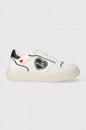 Love Moschino sneakers din piele culoarea alb JA15204G1IJC110A