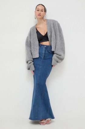 Rotate fusta jeans midi, creion