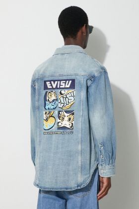 Evisu geacă din denim bărbați, de tranziție, oversize