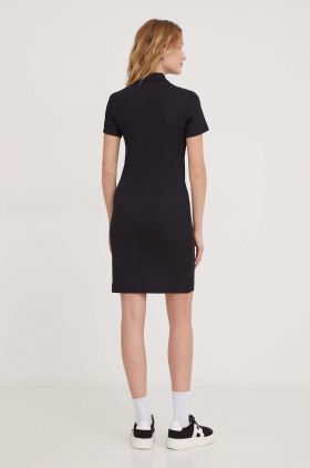 Lacoste rochie culoarea negru, mini, mulata