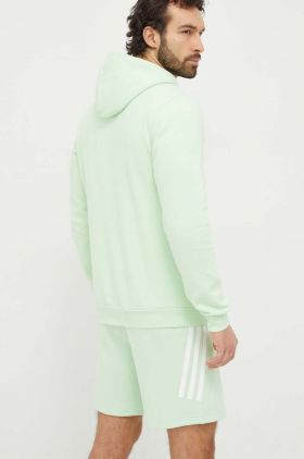 adidas bluză bărbați, culoarea verde, cu glugă, uni IN0327