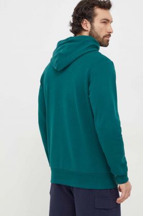 adidas hanorac de bumbac bărbați, culoarea verde, cu glugă, cu imprimeu IS1354